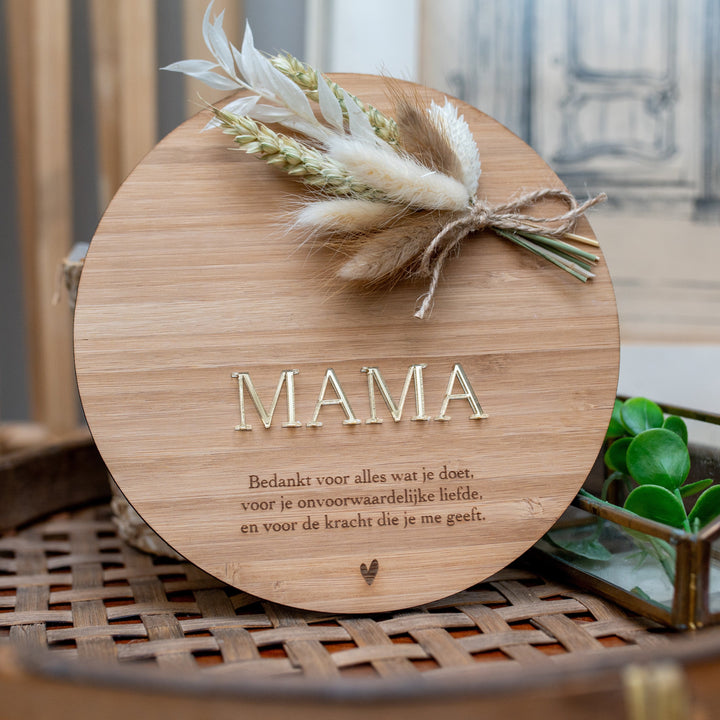 Bamboe Bordje voor Mama/Papa