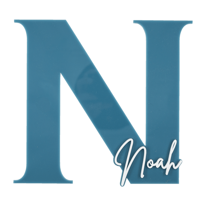 Acryl Naambordje - Noah - Blauw