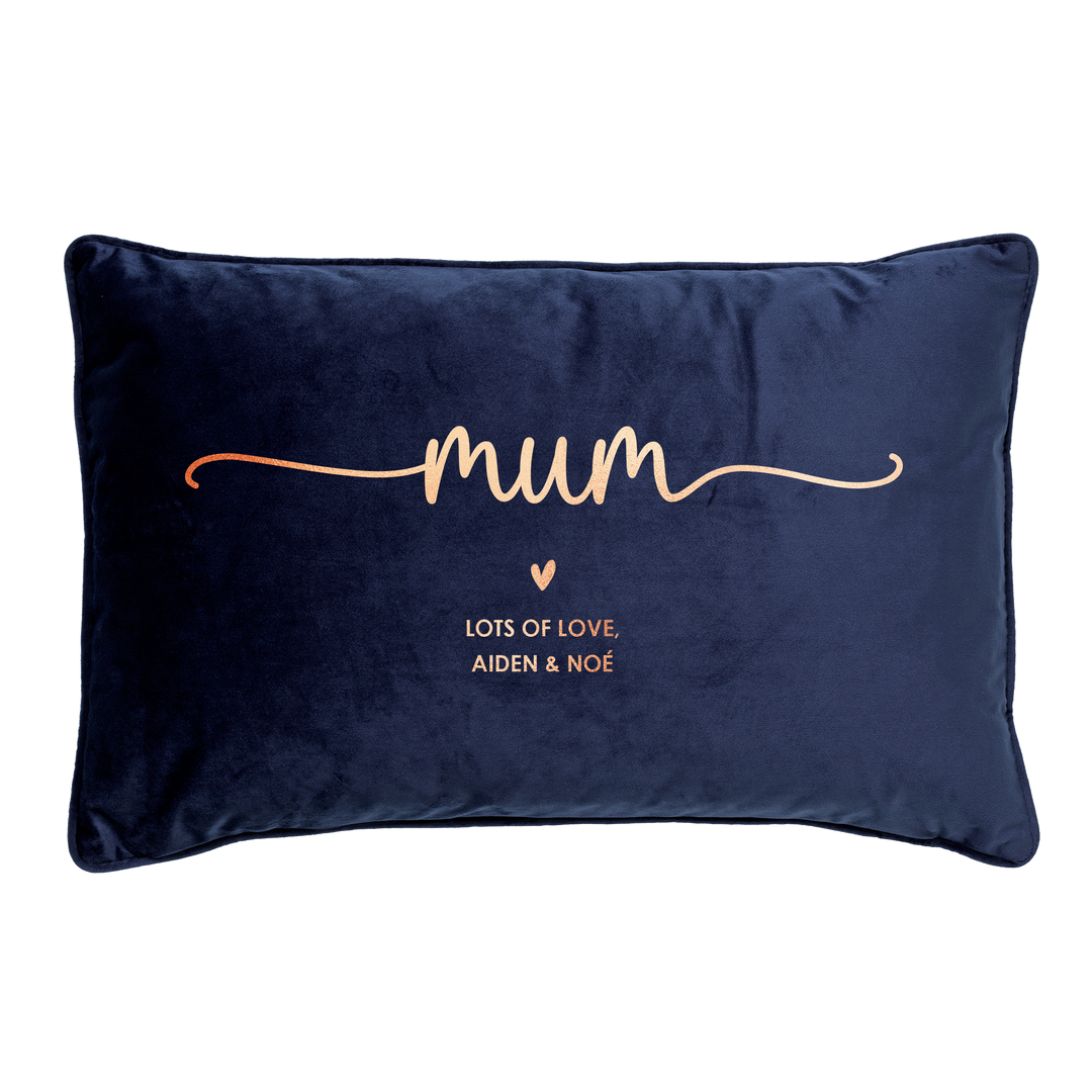 "Mum, Lots of love, ....." kussen Blauw - Cravity