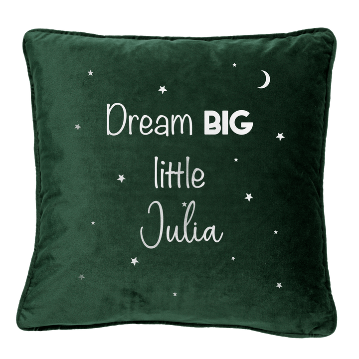 "Dream big little ...." kussen speels Groen - Cravity