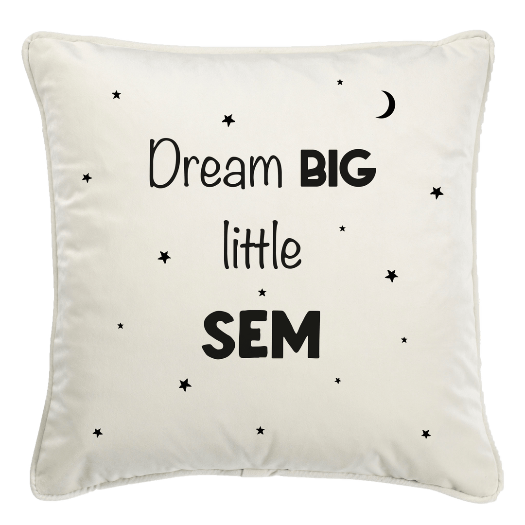 "Dream big little ...." kussen stoer Wit - Cravity