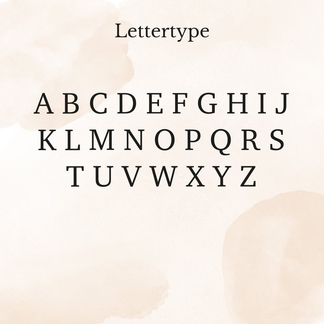 Lettertype overzicht met alle letters