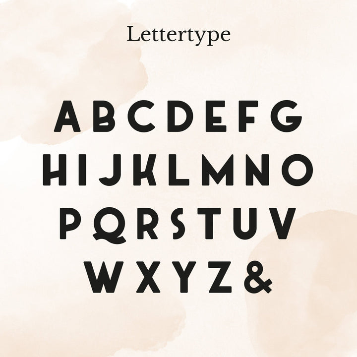 Lettertype overzicht met alle letters