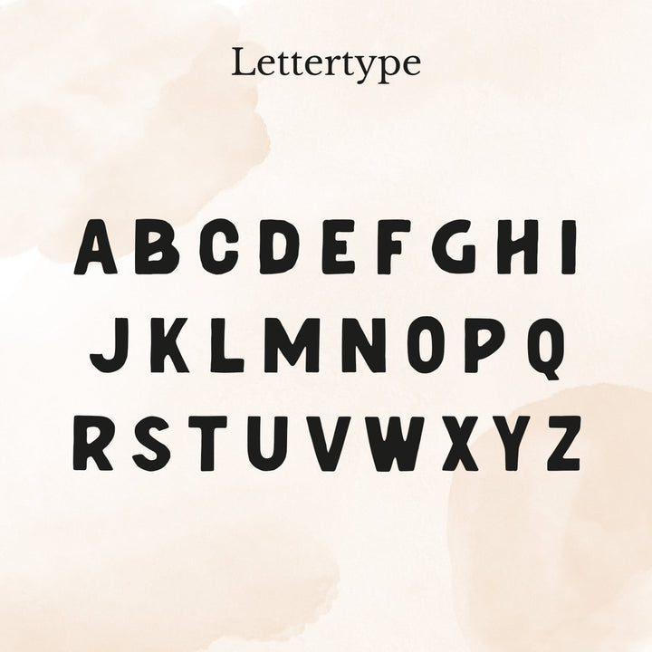 Lettertype overzicht met alle letters